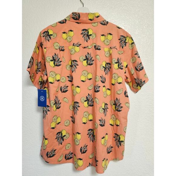 NEW Hurley Brand Mens Fresh Stretch Woven Shirt Peach Grapefruit Size XL X-Large - Picture 4 of 7